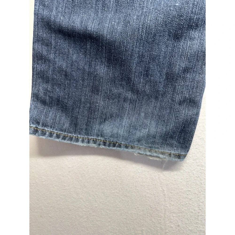 True Religion Ricky Relaxed Straight Jeans Mens 40*34 distressed whisker flap